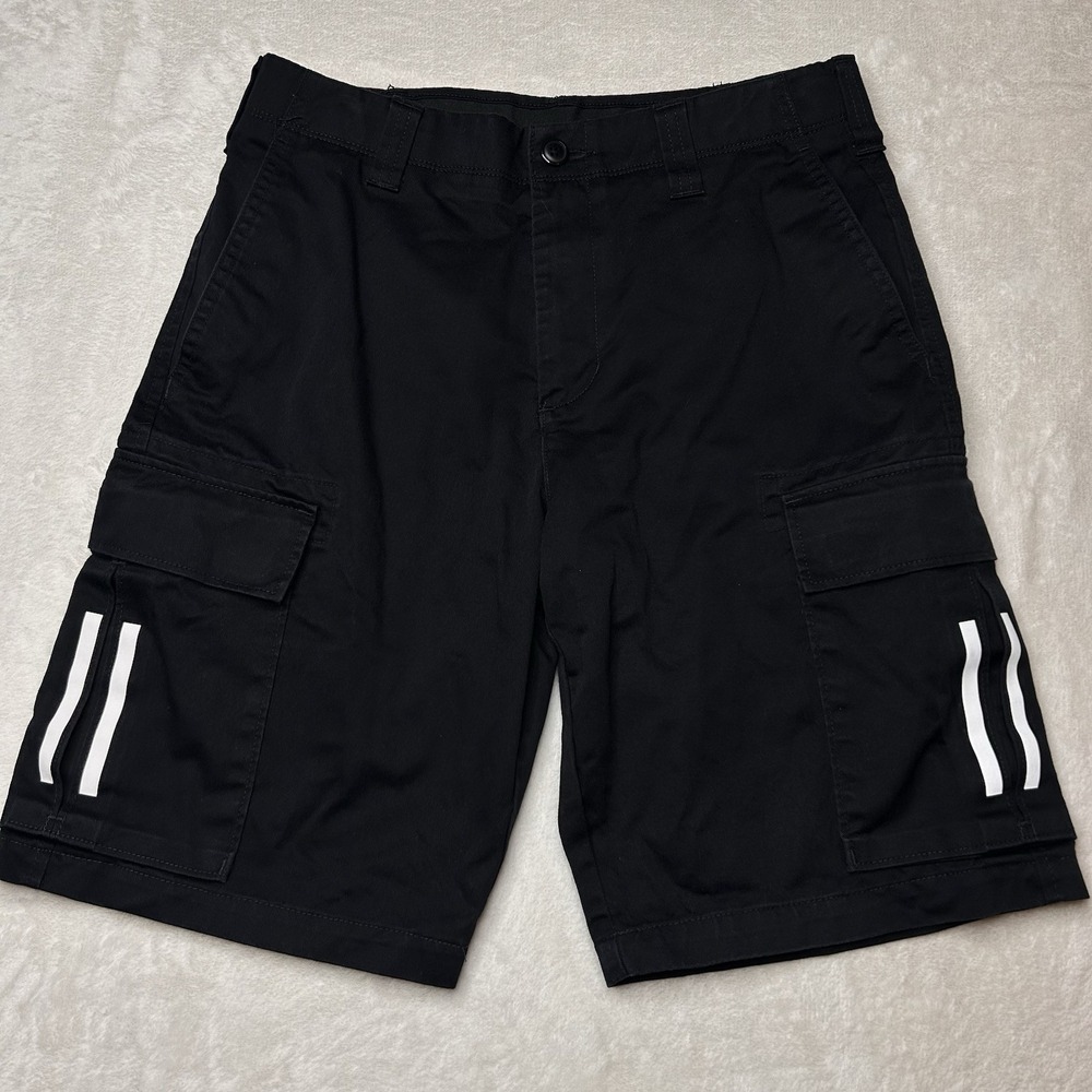 Lands End Men's 30 Black Cargo Traditional Fit Flat Front Shorts Casual - Picture 1 of 12